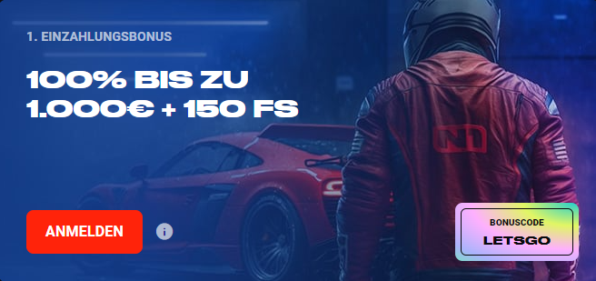 N1 Bet Casino erster Einzahlungsbonus (100 % bis zu 1.000 Euro + 150 Freispiele  mit Bonuscode LETSGO)